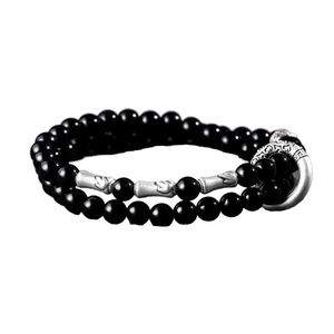 Maxfree Ancient Style High-End Chinese Style Men's Women's Diamond Bezel Set Main Stone <b>Stacked</b> Safety Buckle <b>Bracelets</b> - Product Image 1