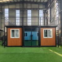 Maison conteneur préfabriquée postmoderne à double aile extensible et respirante, directement de l'usine, pour gîte, école ou atelier