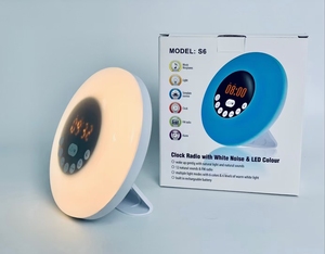 7 màu sắc mặt trời mọc Đồng hồ báo thức thức dậy ánh sáng hỗ trợ giấc ngủ 12 âm thanh tự nhiên đài phát thanh màu xanh răng âm thanh đồng hồ báo thức cho phòng ngủ loa - Product Image 3