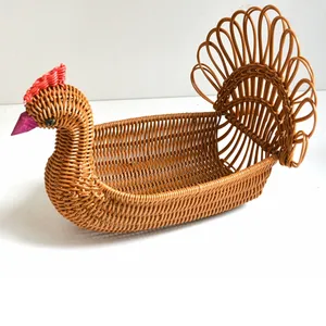 Rattan Storage Basket animal shaped plastic baskets Rattan Animal Basket