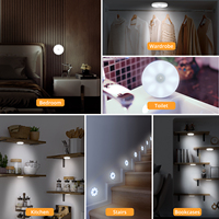 Lampu Kabinet Nirkabel 5V Bertenaga Baterai Modern 8 LED Sensor Gerak ABS Lampu Lemari Sensor Induksi Inframerah Otomatis