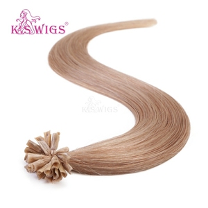 KSWIGS Estética 12-28 Pulgadas |   Rubio Besado por el Sol / Marrón |   Extensiones de Cabello Humano Virgen con Punta en U para un Volumen Estilo Coreano - Product Image 3