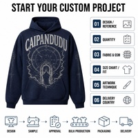 Sweat à capuche brodé personnalisé pour homme, style urbain tendance, uni, à manches longues, avec poche kangourou, décontracté