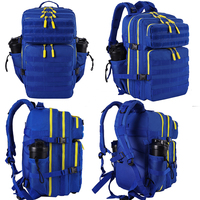 Sac à dos tactique de sport Trailpop avec logo personnalisé, imperméable, pour les voyages en plein air, les athlètes, la remise en forme, bleu marine, 45L, sac de sport