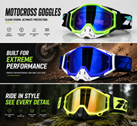 Lunettes de motocross personnalisées OEM, lunettes de moto tout-terrain, lunettes de moto anti-vent, lunettes de sécurité pour la conduite à moto