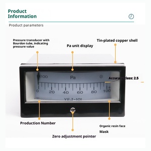 Manomètre à soufflet rectangulaire YEJ-101, contrôle industriel positif/négatif, 220V, direct usine - Product Image 2