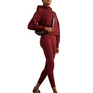 Custom Designed Women's XS Quarter <b>Zip</b> <b>up</b> Pullover Hoodie <b>Cropped</b> Gym Sportswear Tracksuit for Winter - Product Image 2