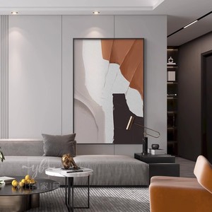 Arte Abstracto en Lienzo al Óleo, Cuadro Rectangular con Marco de Aluminio, Decoración Vertical Grande para Sala de Estar - Product Image 2