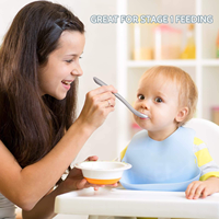 Sendok Silikon Bayi Desain Baru Sendok Makan Silikon Warna Sesuai Pesanan Sendok Latihan Bayi Silikon