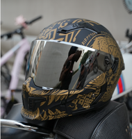 Casque modulaire pour moto BYB/RNG, graphisme personnalisé, visière argentée, logo de la marque, certificat DOT, autocollants personnalisés, masque amovible