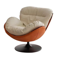 Fauteuil Egg pivotant simple en métal, style moderne et minimaliste, idéal pour la lecture, la maison, les salons, les balcons et le bureau à domicile