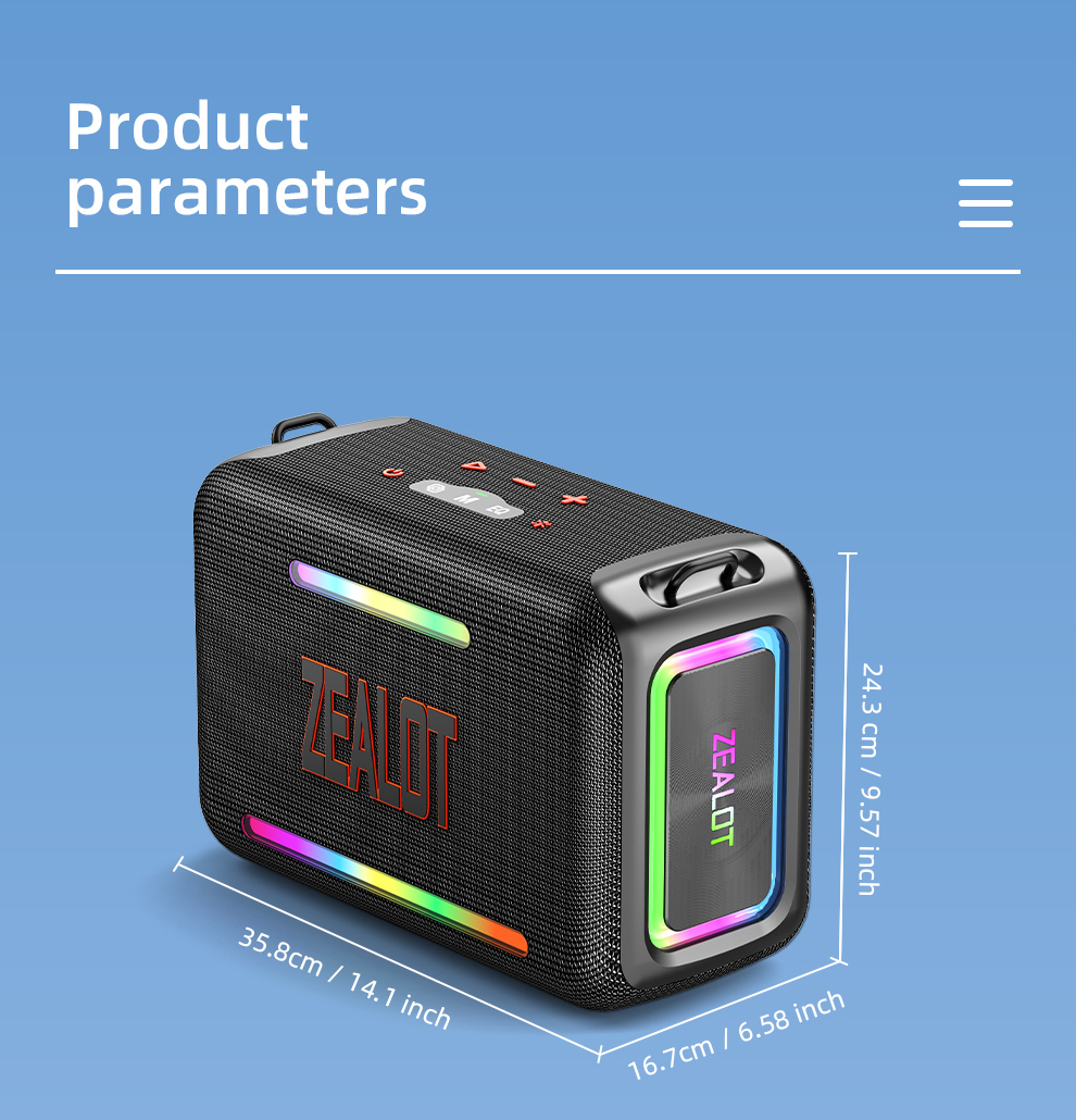 スピーカー・ウーファー ZEALOT ZEALOT S95 120W ZEALOT-S95 Waterproof Portable Bluetooth Speaker, Wireless
