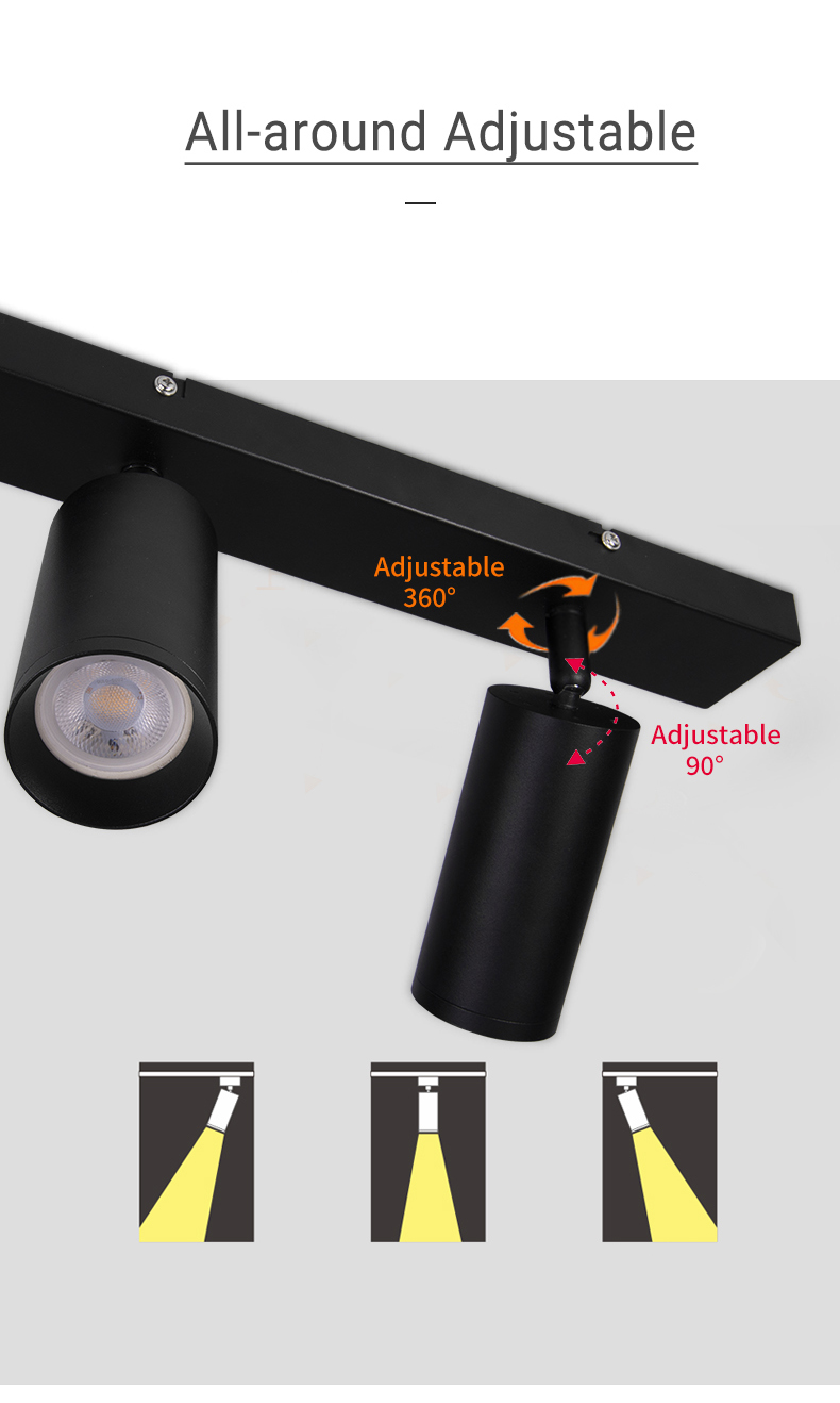 IP20 Surface Mounted Adjustable Downlight Commercial Double Head Spotlight