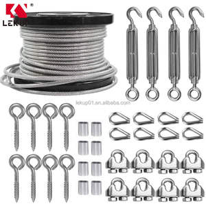 Kit de tendeur de tendeur de câble métallique robuste en acier inoxydable 1/8 à 3/16 Kits de quincaillerie multifonctionnels de câble métallique enduit - Product Image 1