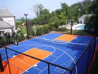 Terrain de jeu extérieur DIY 20x20 pieds, surface de terrain de basket-ball pour jardin, pour dalles modulaires de terrain de sport à emboîtement