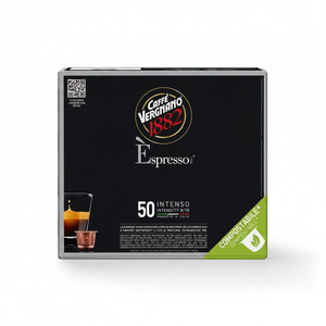 Cápsulas de Café Compostables Vergnano E'spresso Intenso, Paquete de 50 Unidades, Mini Tazas Desechables en Papel, Metal, Plástico y Cerámica, 0.17/Cápsula - Product Image 2