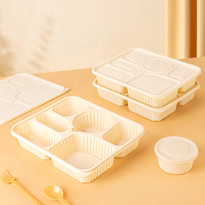 Caja de comida de cocina, caja para llevar, contenedor de comida de plástico biodegradable de almidón de maíz, embalaje de plástico desechable para <span class=keywords><strong>restaurante</strong></span> para llevar caja - Product Image 1