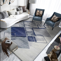 Tapis moderne en polyester gris à poils moyens, fabriqué à la machine, pour chambre et salon, lavable, antidérapant, 1 pièce