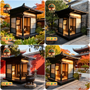 Cabine à thé moderne de style chanson Design <span class=keywords><strong>zen</strong></span> minimaliste écologique Lumière chaude et texture en bois naturel pour le salon et <span class=keywords><strong>la</strong></span> <span class=keywords><strong>villa</strong></span> - Product Image 6