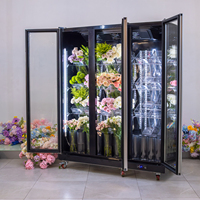 Réfrigérateur de Présentation de Fleurs à 3 Portes, Refroidissement par Air, Anti-Buée, pour Magasin de Fleurs - Fabrication OEM