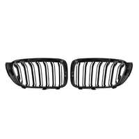 Pour BMW X3 F25 LCI X4 F26 2014-2018 Grille de calandre avant à double lamelle en ABS noir brillant moulée par injection