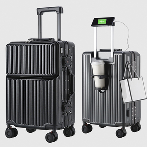 <span class=keywords><strong>Valise</strong></span> cabine à texture PC avec cadre en aluminium, ouverture frontale, serrure TSA, roues silencieuses pour <span class=keywords><strong>avion</strong></span>, approuvée par les compagnies aériennes - Product Image 6