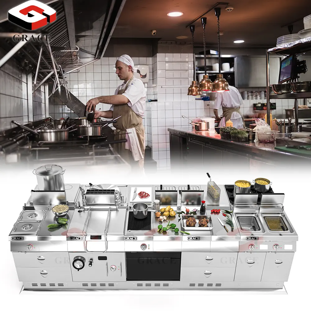Multifunktionale Grace kommerzielle Kantinen-Gastronomieausrüstung komplette Küchenausrüstung für Hotel und Restaurant
