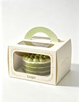 Boîte d'emballage personnalisée pour gâteau Tiramisu, carrée de 4 à 6 pouces, haut de gamme, biodégradable, en matériaux recyclés, avec fenêtre et poignée, pour fête d'anniversaire