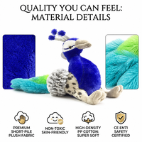 Nouvelle Peluche Paon de Luxe, Douce et Moelleuse, Poupée Oiseau Kawaii, Décoration Maison, Cadeau pour Enfants et Adultes