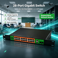 Commutateur réseau Gigabit 28 ports 26GE+2SFP 10/100/1000 Mbps Montage en rack 56 Gbps Plug and Play pour caméra IP NVR ANPA AP-6028GE