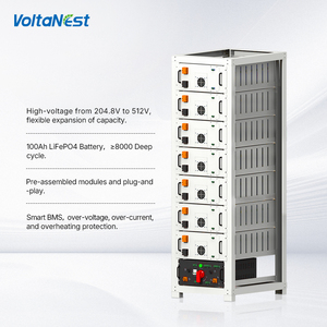 Hệ thống lưu trữ pin Lifepo4 VoltaNest 64KWH 80KWH 96KWH 112KWH 100KWH, lắp đặt trên giá đỡ, điện áp cao, pin Lithium-ion, dùng cho thương mại - Product Image 4