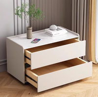 Table de chevet moderne minimaliste en MDF mélaminé avec tiroirs réglables pour salon et chambre à coucher