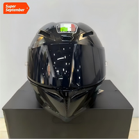 Nuevo Casco Integral de Motocicleta con Alerón Trasero Grande en Negro Brillante - Carcasa de Seguridad para Hombre/Mujer, Visera Antivaho, Resistente a Impactos - Universal