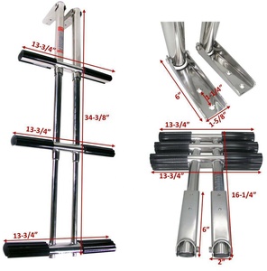 <span class=keywords><strong>Escalera</strong></span> DE <span class=keywords><strong>BUCEO</strong></span> vertical doble Marina extensible de acero inoxidable telescópica de 3 pasos <span class=keywords><strong>para</strong></span> hardware de barco pontón - Product Image 5