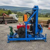 Petite plateforme de forage hydraulique pour puits d'eau avec moteur diesel, machine de forage rotative portable pour usage agricole, profondeur maximale 200 m