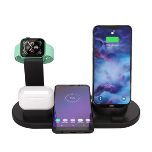 Chargeur sans fil multi-ports 6-en-1 15W pour <span class=keywords><strong>smartphone</strong></span> – Station de charge rapide et support pour téléphone portable - Product Image 1