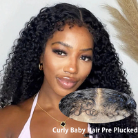 13x6 Hd 250 Densité Afro Kinky Curly Perruque 100% Cheveux Humains 13x4 4c Bords Frontal Deep Wave Curly Lace Front Perruques pour Femmes en Vente