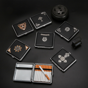 Futeng thiết kế mới xách tay PU + Kim Loại biểu tượng tùy chỉnh Thuốc Lá Trường hợp với handmade DIY thuốc lá trường hợp cho hút phụ kiện - Product Image 5