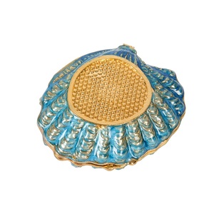 Caja de almacenamiento de joyas con temática oceánica con esmalte de Metal puntual para grabado Chapado en <span class=keywords><strong>concha</strong></span> para publicidad o regalos de cumpleaños - Product Image 3