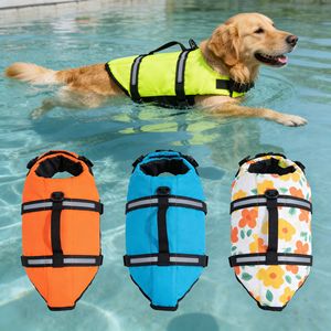 Gilet de sauvetage pour chien avec sangles réfléchissantes, vêtements de bain d'été pour chiens de petite et grande taille, gilet de flottation de sécurité pour animaux de compagnie Golden Retriever Teddy - Product Image 1