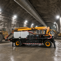 Machine à projection de béton autotractée 30m³/h avec bras robotique de 17m, pulvérisateur de béton sans fil pour tunnel minier