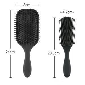 Hair <span class=keywords><strong>Grooming</strong></span> Ferramentas de estilo de cabelo dos homens 4Pcs Professional Salon Barber Plastic Black Hair Comb e Brush Set para homens - Product Image 3