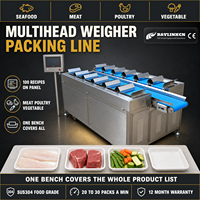 Ligne de Conditionnement Peseuse Multitêtes à Chargement Manuel SUS304 12 Têtes sur Deux Rangées pour Viande Pesage Combinatoire