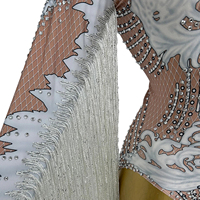 Combinaison courte à franges sexy en strass Barboteuses de spectacle Justaucorps de danse perche Tenue de festival Femmes Chanteuse Bodys de performance sur scène