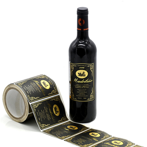 Tùy Chỉnh Kết Cấu Ưa Thích Giấy Chai Rượu Vang Nhãn Dán Vàng Dập Dính Vàng Lá Rượu Vang Đỏ Bao Bì Chai Nhãn Dán Nhãn - Product Image 3