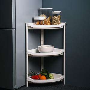 Estante de Almacenamiento de Cocina de Plástico de 2 Niveles, Estante Esquinero de Dos Pisos, Diseño Personalizable, para Almacenamiento de Platos - Product Image 3