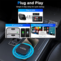 Wooboobox Nouveau Boîtier Intelligent 3-en-1 pour Voiture, Systèmes Intelligents, Dongle CarPlay Sans Fil, Android Auto Sans Fil, Prise en Charge de Netflix et YouTube