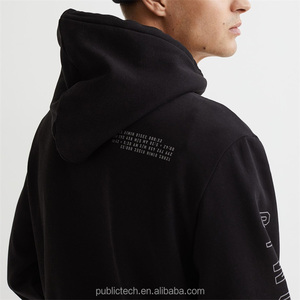 Sweat à capuche en coton avec logo personnalisé, de haute qualité, pull délavé, uni, imprimé basique, pour homme - Product Image 3
