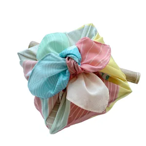 Wholesale pink sunshine pattern for girls style handkerchief packaging furoshiki