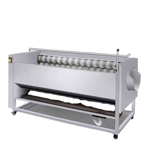 Equipo para pelar vegetales: Máquina rotativa de tambor con cepillos para lavar, pelar y clasificar patatas, calabazas, cacahuetes, ajo, frutas y verduras. - Product Image 1